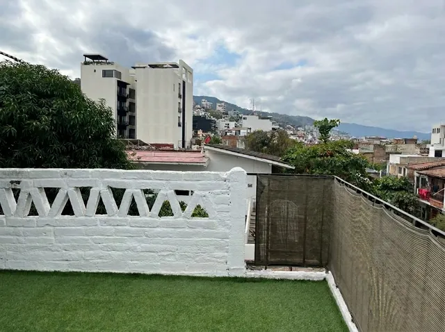 Terrace lattice and hillside view